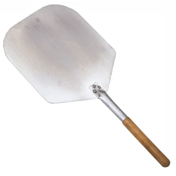 Aluminum Pizza Peel or Paddle with Long Wooden Handle - 12 x 14 x 20