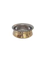 Load image into Gallery viewer, Brass Stainless Steel Hammered Serving Handi Bowl #1, 415 ML, Double Wall
