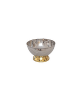 Charger l&#39;image dans la galerie, Stainless Steel Hammered Round Serving / Punch Bowl, Brass Ring, 6.25&quot;, Premium Quality
