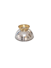 Load image into Gallery viewer, Stainless Steel Hammered Round Serving / Punch Bowl, Brass Ring, 6.25&quot;, Premium Quality
