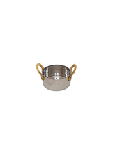 Load image into Gallery viewer, Stainless Steel Hammered Mini Sauce Pan, Double Side Brass Handle, 150 ML, 2.75&quot;, Heavy Duty
