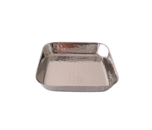 Charger l&#39;image dans la galerie, Stainless Steel Hammered Square Bowl or Halwa Plate, 200 ML
