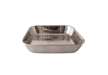 Load image into Gallery viewer, Stainless Steel Hammered Square Halwa Plate, 200 ML
