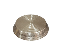 Load image into Gallery viewer, Pure Brass Round Decorative Display Tray, 14&quot;, Hammered Finish
