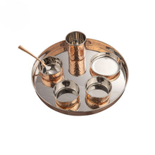 Charger l&#39;image dans la galerie, Pure Copper Thali set, Set of 7 pieces
