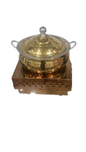 Charger l&#39;image dans la galerie, PVD Coating Round Chafing Dish, Rose Gold, Gold Finish, Stainless Steel, 6 Liters
