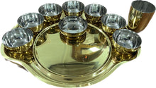 Load image into Gallery viewer, PVD Gold Coating Maharaja Thali Set, 10 Pieces Set, Stainless Steel
