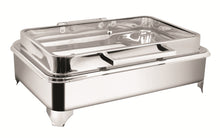 Charger l&#39;image dans la galerie, electric rectangle chafing dish, stainless steel, glass lid
