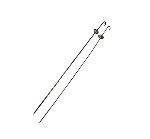 Stainless Steel Round Tandoor Skewers with Stopper - 6 mm Thick, 39