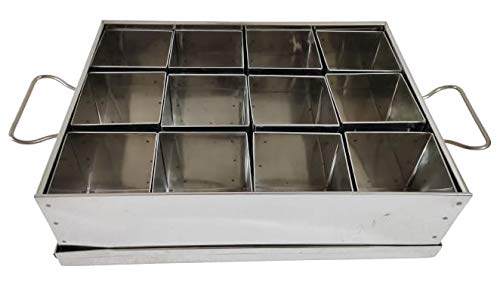 Big Jumbo Size Spice Box or Masala Box, Stainless Steel, 12 Containers, 3400 ML, 6
