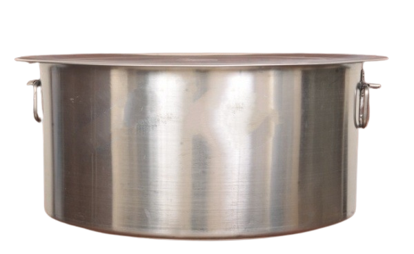 Heavy Duty Stainless Steel Tope or Patila with Steel Handles, #34, 60 Liters, 3 mm Thick Bottom