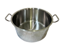 Charger l&#39;image dans la galerie, Stainless Steel Half Height Stock Pot, 26cm, 10&quot;, 5 Litre&#39;s, Heavy Duty, 16 Gauge, with Handles
