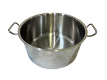 Load image into Gallery viewer, Stainless Steel Stock Pot for Cooking &amp; Storing, Set of 3, 26cm, 28cm, 32cm, 5L, 8L, 11L, Heavy Duty, Inner Matt Finish, Steel Handles
