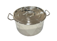 Charger l&#39;image dans la galerie, Stainless Steel Half Height Stock Pot, 26cm, 10&quot;, 5 Litre&#39;s, Heavy Duty, 16 Gauge, with Handles
