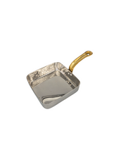 Load image into Gallery viewer, Hammered Stainless Steel Square Shape Serving Fry Pan with Brass Handle
