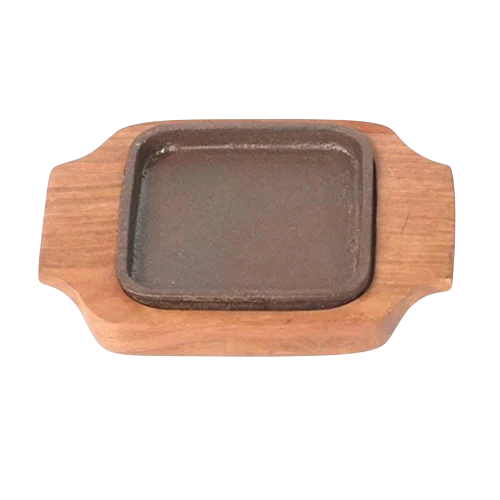 Wooden Square Shape Serving Sizzler, Brownie