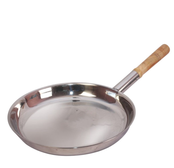 Stainless Steel Frying Pan with Wooden handle, Commercial Kitchenware