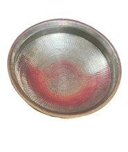 Charger l&#39;image dans la galerie, Brass Hammered Lagan / Lagaan For Cooking, 9&quot; Round, Comes with Tin Coating, 1 Liter
