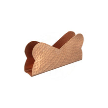 Load image into Gallery viewer, Copper Hammered Half Moon Shape Tissue or Napkin Stand
