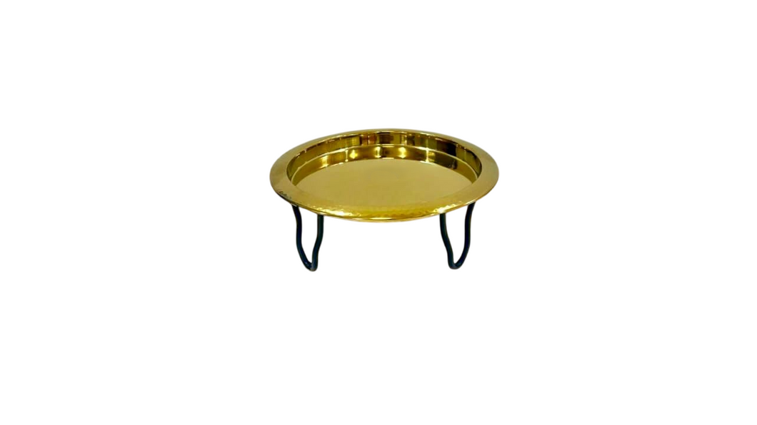 black Wire stand salad display tray with gold finish, premium quality