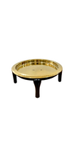 Load image into Gallery viewer, Gold finish salad tray with stand, premium buffet supplies
