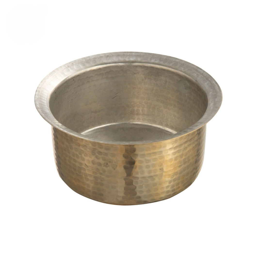 Brass Tope or Patila for Restaurant & Hotel, Hammered Finish, Heavy Duty, Comes with Kalai, 18