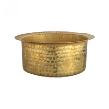 Load image into Gallery viewer, Hammered Pure Brass Tope with Tin Coating / Kalai, Round 15&quot;, 15 Liters, Heavy Duty, Cookware
