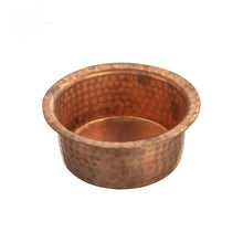 Load image into Gallery viewer, Copper Hammered Round Vessel or Patila, Heavy Duty, Comes with Tin Lined / Coating, 14&quot; (35.5 cm), 13 Litre&#39;s
