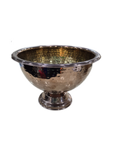 Load image into Gallery viewer, Round Hammered Finish Punch bowl, rose gold finish
