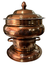 Load image into Gallery viewer, Rose Gold Round PVD Coating Chafing Dish Set, 6 Liter&#39;s, Stainless Steel, Hammered Finish
