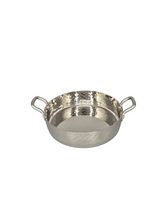 Charger l&#39;image dans la galerie, Stainless Steel Hammered Round Flat Serving Pan
