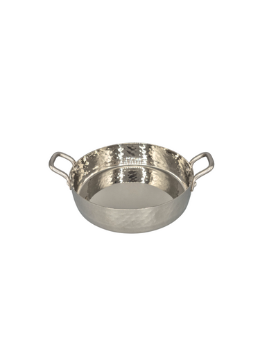 Stainless Steel Hammered Round Flat Serving Pan