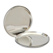 Charger l&#39;image dans la galerie, Stainless Steel Round Quarter Plate, 7&quot;, Side Hammered Finish
