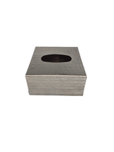 Charger l&#39;image dans la galerie, Hammered Stainless Steel Premium Square Shape Pop-Up Tissue Box or Dispenser, 4.6&quot; Length
