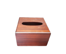 Charger l&#39;image dans la galerie, Wooden Square Pop-Up Tissue Box or Dispenser, Brown
