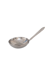 Load image into Gallery viewer, Long Handle Round Kadai Shape Serving Pan, Hammered Finish, Stainless Steel, 1.5L
