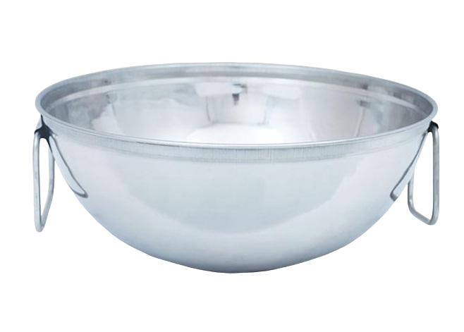 Stainless Steel Round Serving Display Bowl or Mixing Bowl with Double Sided Handles, 14