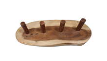 Load image into Gallery viewer, Wooden Taco Serving Platter or Stand, Holds 3 Tacos, 4 Sticks
