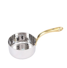 Load image into Gallery viewer, Stainless Steel Hammered Sauce Pan with Brass Handle #1, 450 ML
