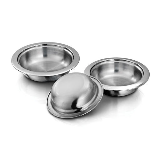 Stainless Steel Matt Finish Round Entree Dish #1, 350 ML