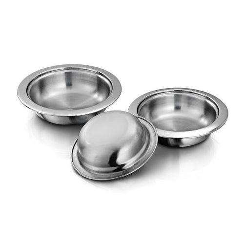 Stainless Steel Matt Finish Round Entree Dish with Rim #3 - 650 ml