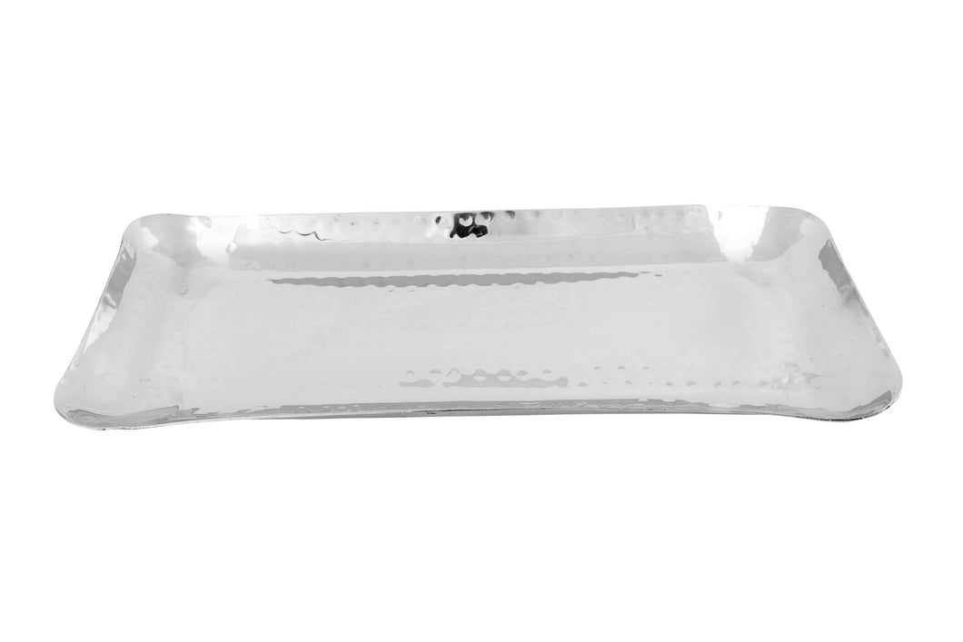 Stainless Steel Hammered Rectangular Serving Platter, 4