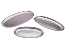 Charger l&#39;image dans la galerie, Stainless Steel Hammered Oval Serving Platter, L8&quot; x W4&quot;
