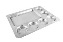 Charger l&#39;image dans la galerie, Stainless Steel Rectangular Thali or Mess Tray, 7 Compartments
