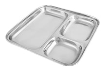 Load image into Gallery viewer, Stainless Steel Square Pav Bhaji Thali Plate, 8.3&quot;
