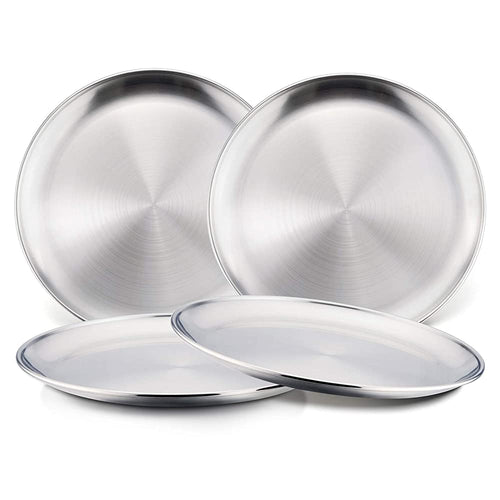 Stainless Steel Matt Finish Serving Plate, 9