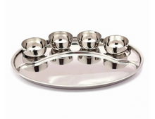 Charger l&#39;image dans la galerie, Stainless Steel Oval Shape Thali Set, 7 pieces
