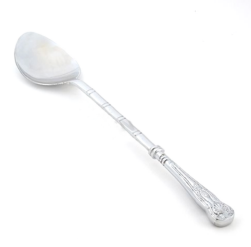 Stainless Steel Buffet Serving Spoon with Embossed Design Handle, 13