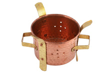 Load image into Gallery viewer, Copper/Brass Hammered Angeethi Sigdi or Sigri with Brass Handle #1, Small, 3.5&quot;
