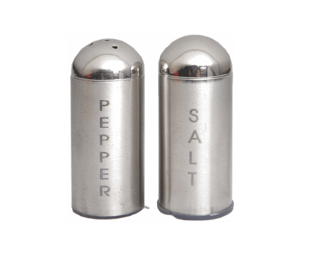 Stainless Steel Printed Salt & Pepper Shakers Set
